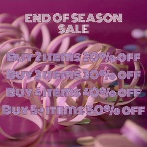 SALE..Buy 2 items 20% off
Buy 3 items 30% off
Buy